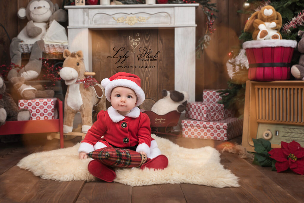 photo de noël une petite fille de La Crau