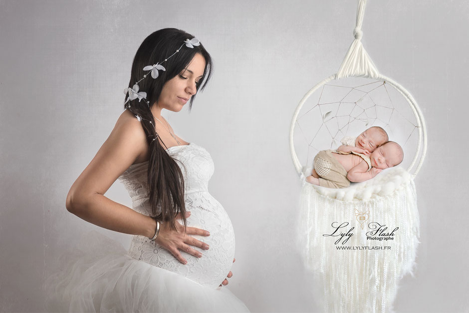 quand une photo comporte le souvenir de grossesse et celui de la naissance des jumeaux