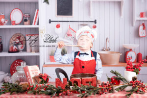 Les enfants s'amuse avec la photographe pour noël a La Verdière