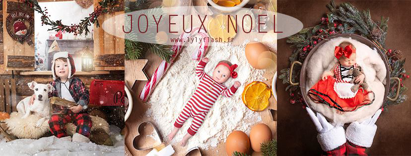 photo de noël affiche communication réalisée par la photographe de Noël Lyly Flash