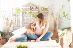 photo de grossesse avec son enfant