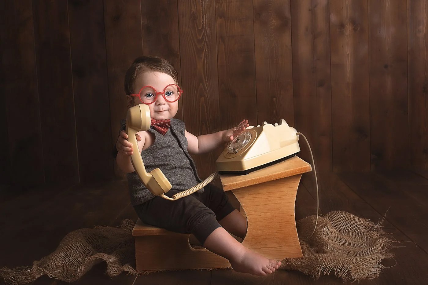 Portrait artistique de bébé en studio photo dans le Var